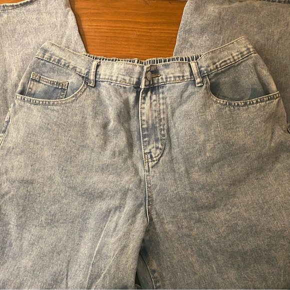 SHEIN Light Wash Baggy Wide Leg Coquette Pants Sz 1X Plus - Picture 3 of 5